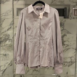 Striped Button-down Blouse